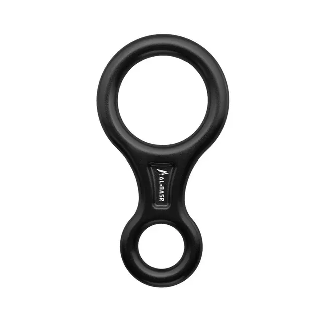 Climbing eight with carabiner for rappelling and descent (35 kN)