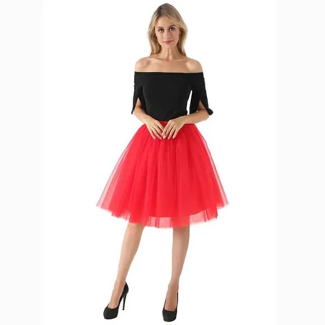Women's TUTU tulle skirt uni red