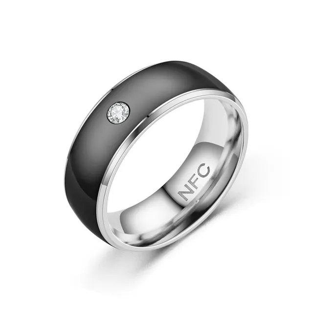 Inteligentní NFC módní voděodolný prstýnek Glacer - černý