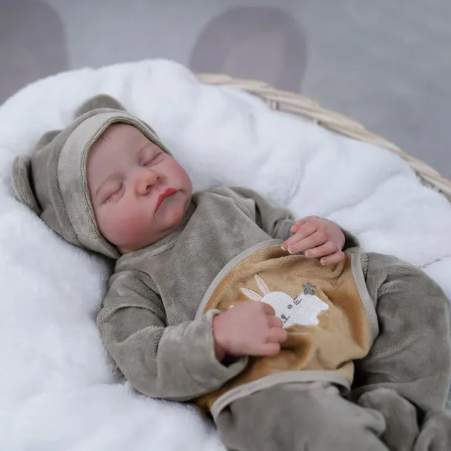 Păpușă reborn realistă Levi 50 cm, nou-născut complet din vinil, pentru copii mici, fetițe și băieți Real Doll For Toddler, Păpuși Finalizate Lavabile din Vinil