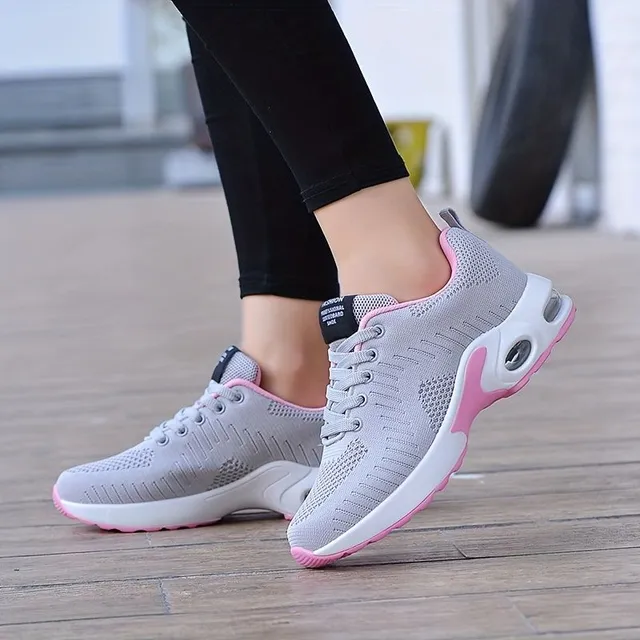 Sneakers da running da donna con mesh traspirante, ammortizzazione, allacciatura e suola antiscivolo - adatte per lo sport e il lavoro