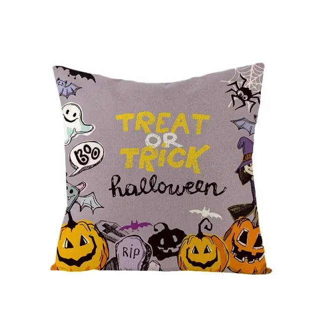 Halloween Kissenbezug mit Druck von Kürbis und schwarzer Katze 45x45 cm zur Dekoration des Hauses