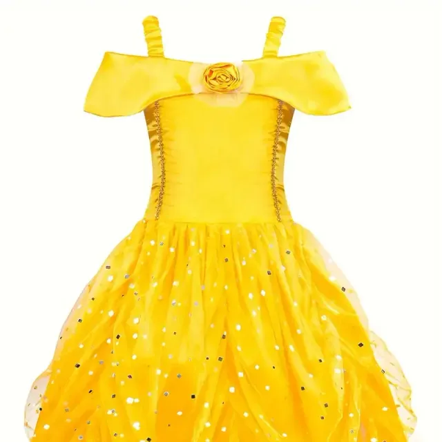 Dress for girls - Princess beauty with exposed hangers - Multilayer, party clothes with accessories