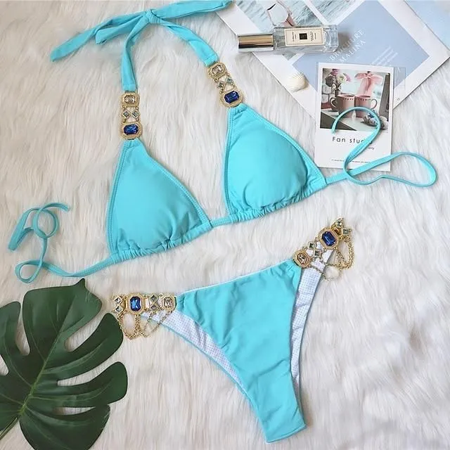 Bikini with rhinestones