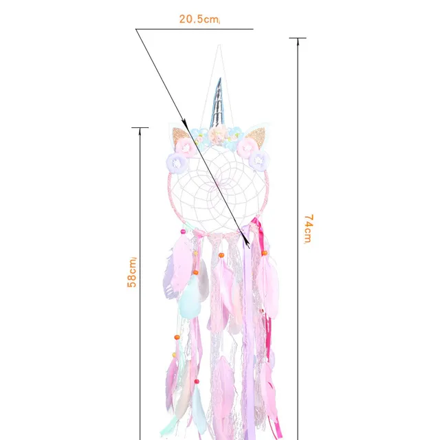 Shining dream catcher in a beautiful unicorn decor