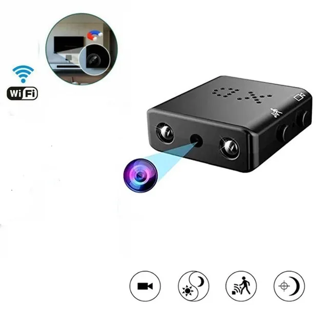 Mini security camera with motion detector and voice recording