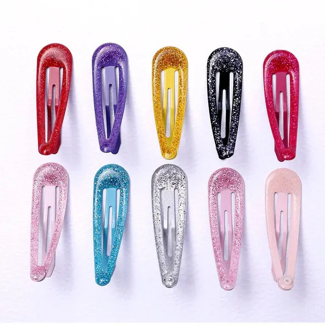 Set of hair clips with glitter HairClip02 - 20pcs