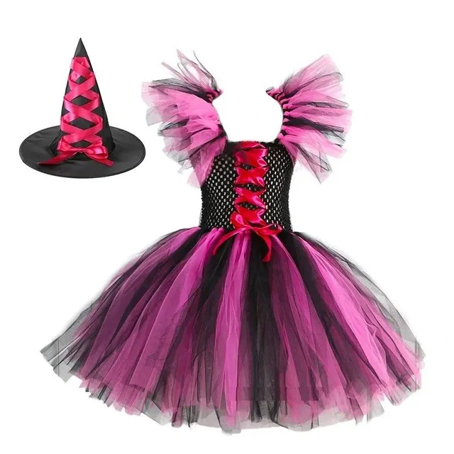 Girl costume witch with hat Halloween costume Witch costume for girls Carnival costume