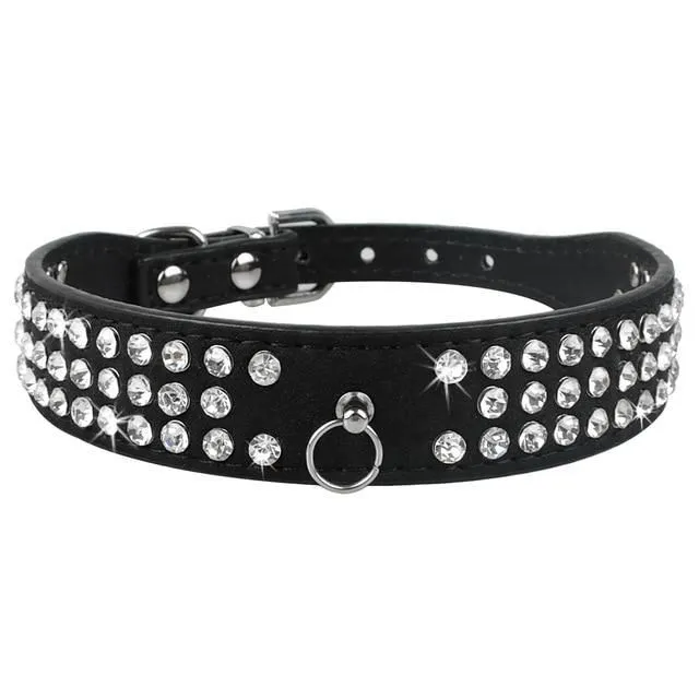 Leather collar for dogs and cats