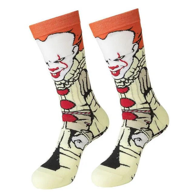 Men's socks printed with horror characters