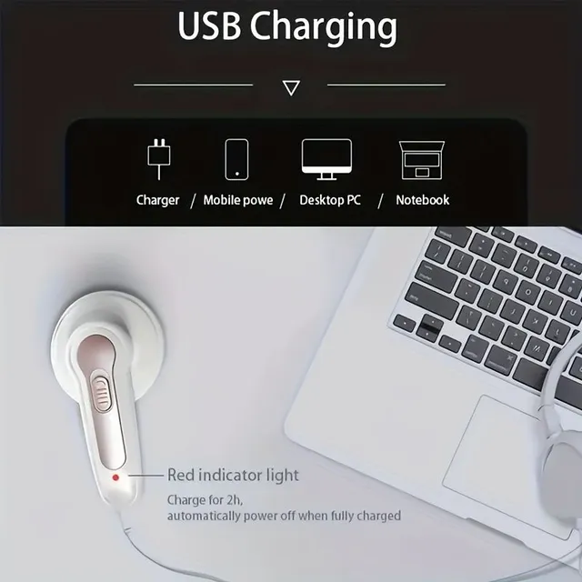 USB dobíjateľný odstraňovač Chuchvalc pre oblečenie