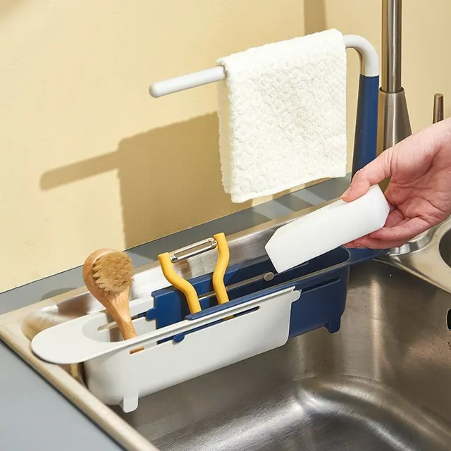 Teleskopowy stojak do zlewów kuchennych Soap Organiser Sponge Holder Sink Drain Stand Storage Basket Kitchen Aid Accessories Tool