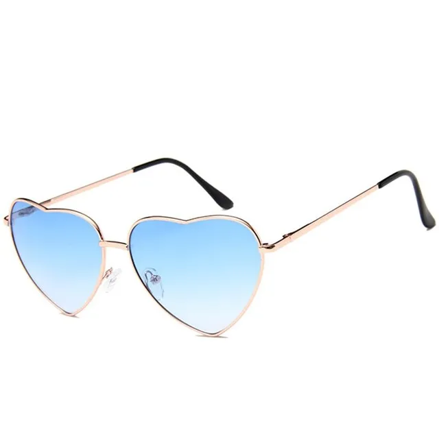 Summer stylish original sunglasses in the shape of a heart - more colored variants Gold Blue1