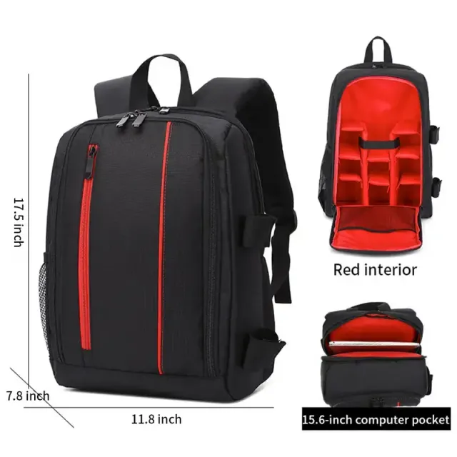 Rucsac impermeabil pentru fotografi: DSLR/Laptop - Geantă outdoor cu compartimente glisante pentru Canon/Nikon/Sony/Fuji