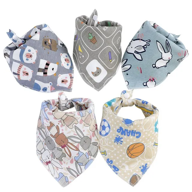 Soft cotton baby bib 5 pcs