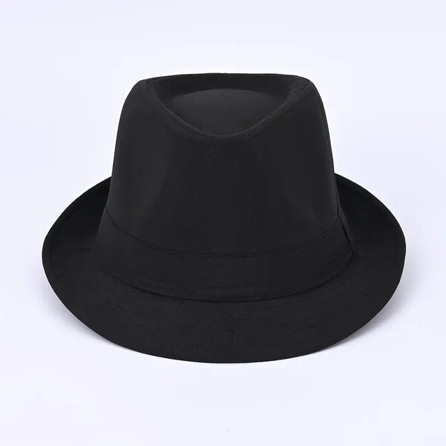 Jednoduchý jednobarevný jazzový klobouk Fedora - Klasický britský styl, unisex klobouk z plsti, lehký trilby pro ženy a muže