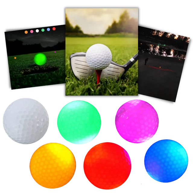 Balení 6 golfových míčků s LED světly