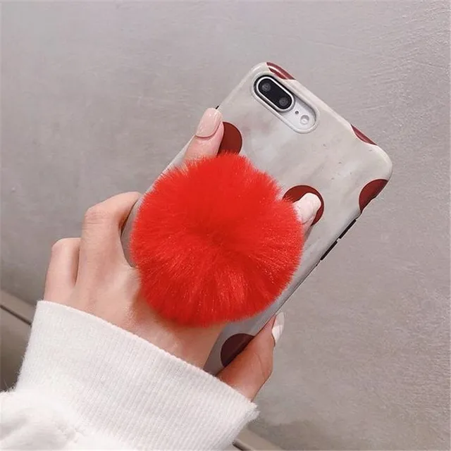 Mobile phone holder - plush ball