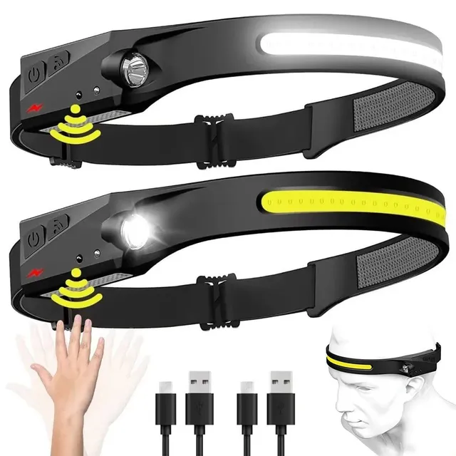 1/2 pcs Sensor headband LED USB rechargeable