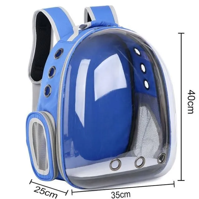 Backpack for cats blue see-picture