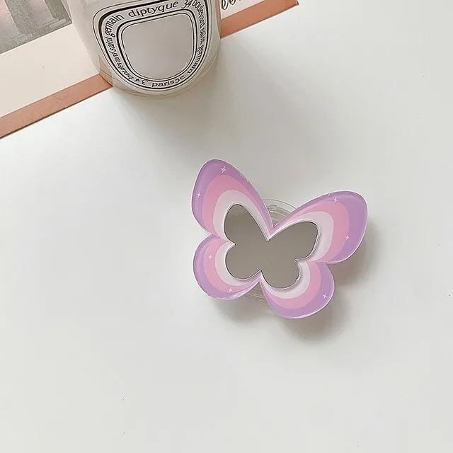 Suport drăguț PopSockets cu oglindă în formă de fluturaș