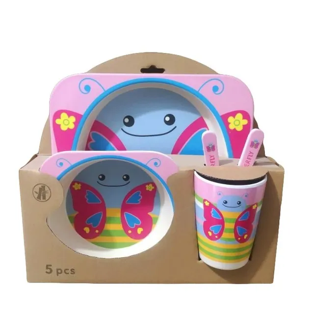 Children's cute plastic dining set