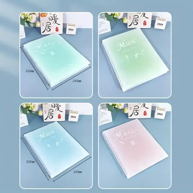 1pcs 20 Leaves 40 Page A4 Folder Notes Waterproof Folder On Music Presentation 4 Styles Optional 24 Cm * 32 Cm / 9.45 Inches * 12,6 Inches