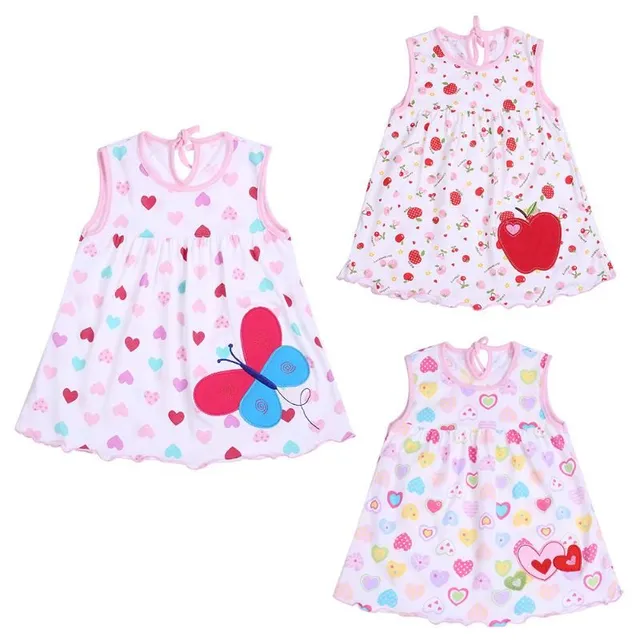 Girl's Newborn Summer Dress with Wide Straps and Cute Pattern