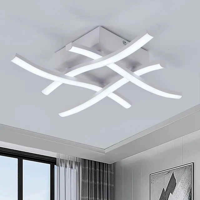 Lumină de plafon LED modernă cu temperatură de lumină ajustabilă 24 W, iluminat de plafon în formă de hashtag, candelabru cu iluminat LED integrat 40 x 8 cm