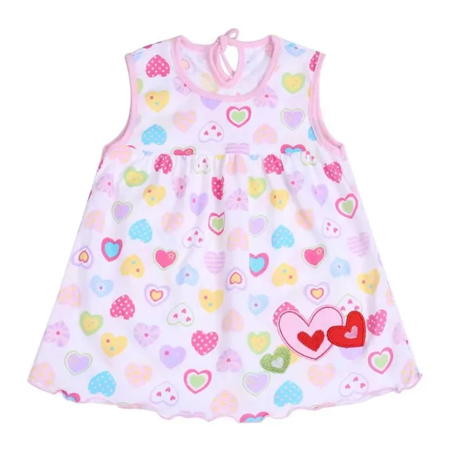 Girl's Newborn Summer Dress with Wide Straps and Cute Pattern