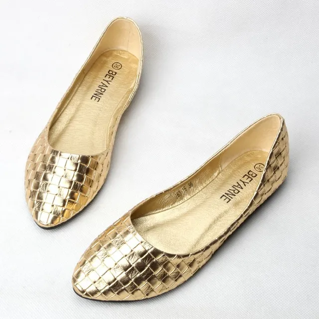 Women's gold ballerinas