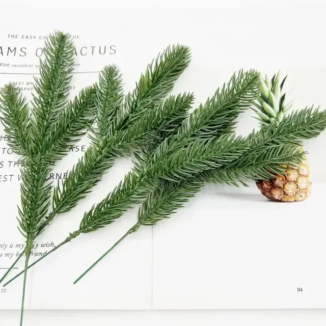 Artificial green pine branches