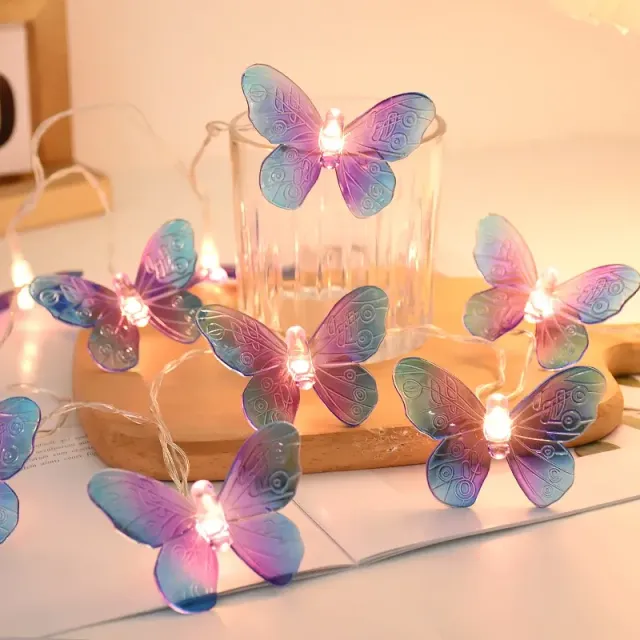 Șir lumini LED stilat cu fluturași drăguți - nu doar decorațiuni de primăvară, mai multe variante de culori