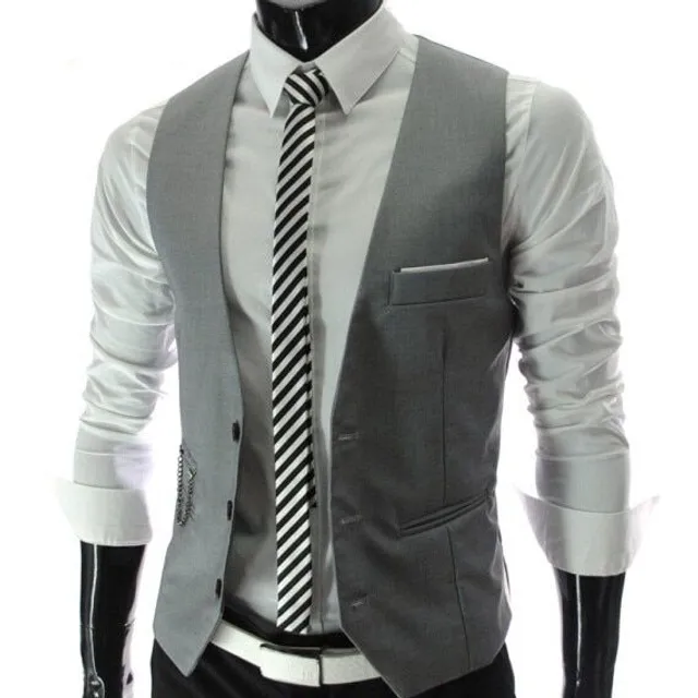 Pánská stylová formální obleková vesta zapínaná na knoflíky - více variant