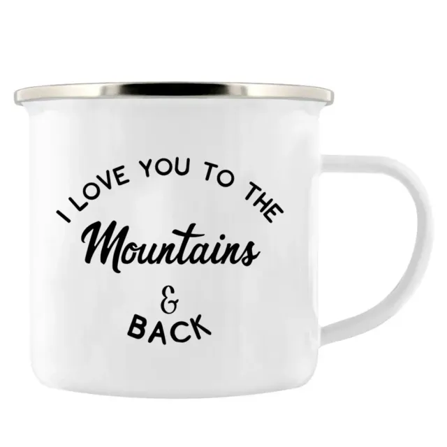 Adventure enamel mug for camping as a gift