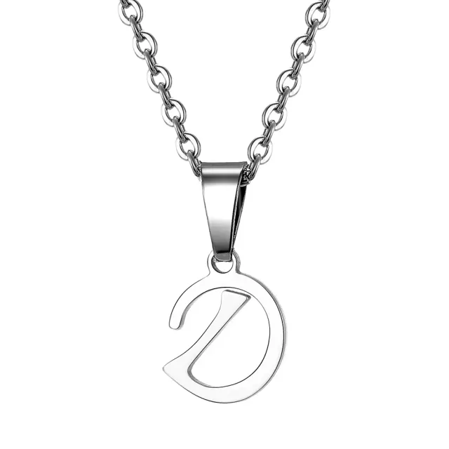 Necklace with letter of steel - Pendant with letter of stainless steel