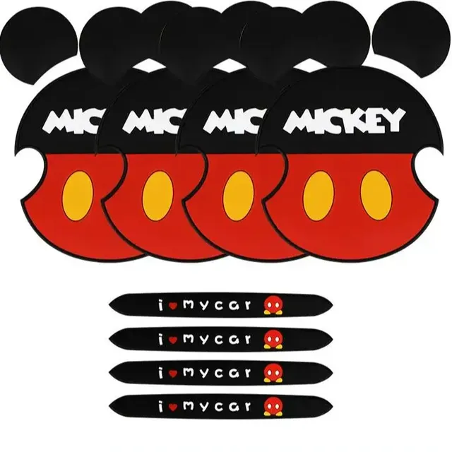 Trends of self-adhesive silicone safety stickers on the car door in Mickey and Minnie's design