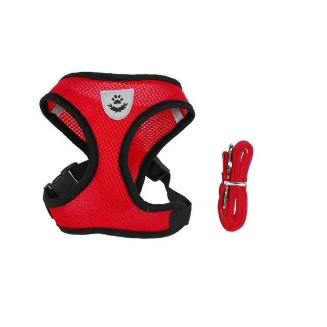 Adjustable cat harness red s