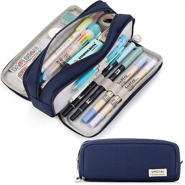 Children's school pencil case for stationery - 3 pockets