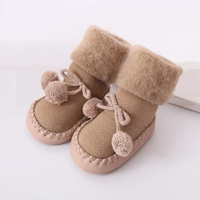 Baby socks hard sole and balls grey - Devan bezova 3