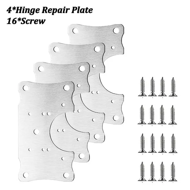 4Pcs kitchen cabinet hinge repair plate stainless steel furniture drawer hinge fixing plate table cabinet window door repair