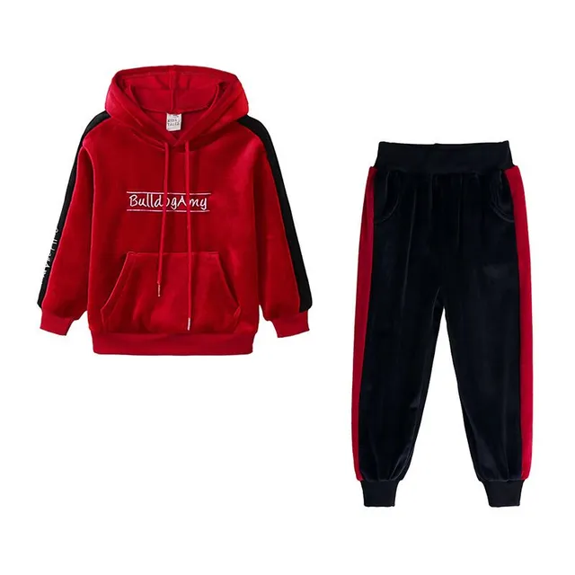 Girls warm velvet tracksuit