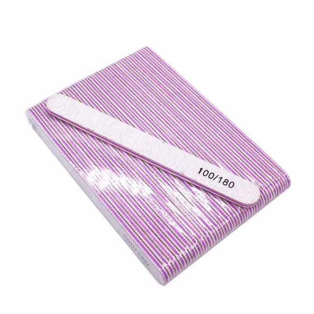 10 pcs double nail file with abrasive paper 100/180 - nail art aids