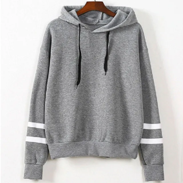 Women's sweatshirt with stripes on the sleeves - 5 colours