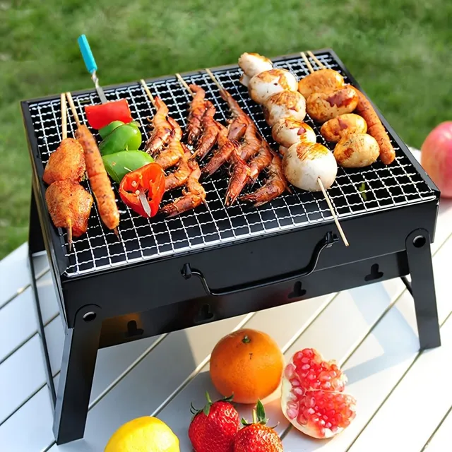 1pcs, Barbecue On Wooden Coal, Portable Barbecue Grill, Foldable Barbeque, Small Barbeque, Outdoor Barbeque Tools For Camping Hiking Picnics Travel, Barbeque Accessories