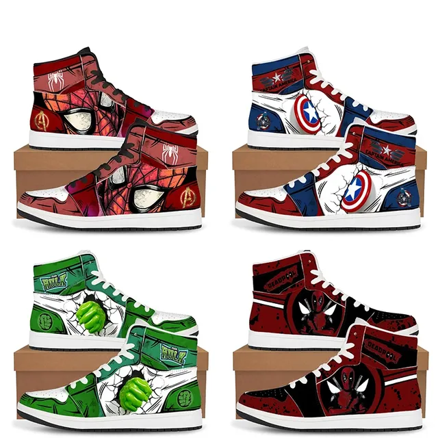 Stylish unisex ankle boots with motifs of popular superheroes