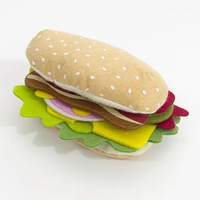 Hrací sada plstěných hamburgerů - 28 dílů