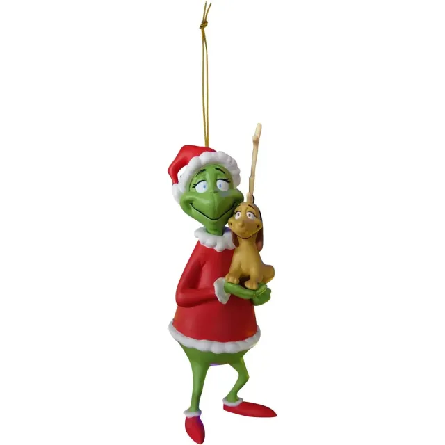 Christmas decoration of the green Grinch to hang on the Christmas tree - different variants