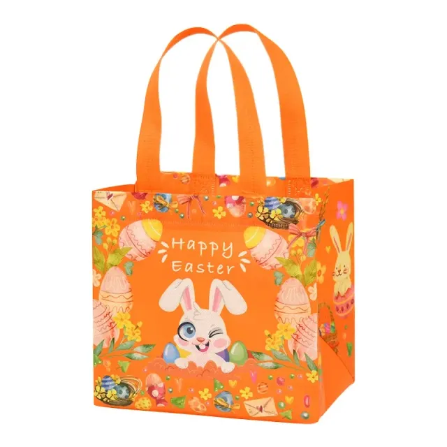 Large-night gift bag made of nonwoven fabric with rabbit motif