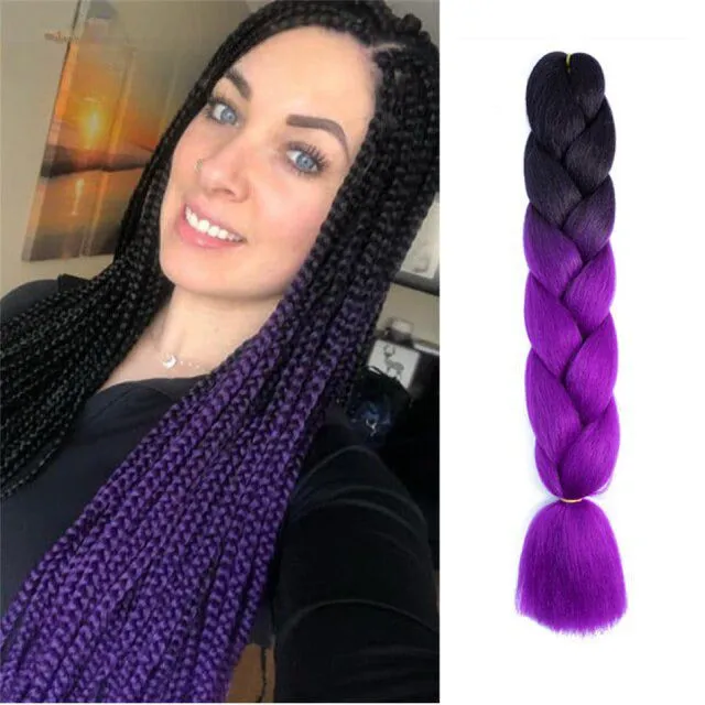 Ombre kanekalon hair on braids - more variants